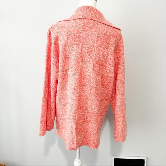 Zara knit orange sweater collared size medium polo long tunic - Picture 4 of 9